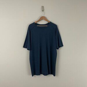 Lululemon Metal Vent Tech Navy Short Sleeve Seamless Shirt Men's Size XXL